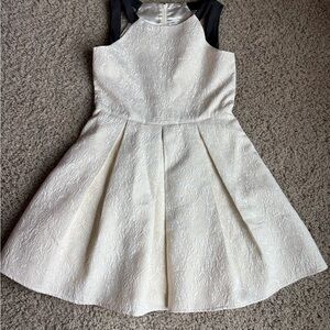 Elegant cream Kids Dress with gold brocade